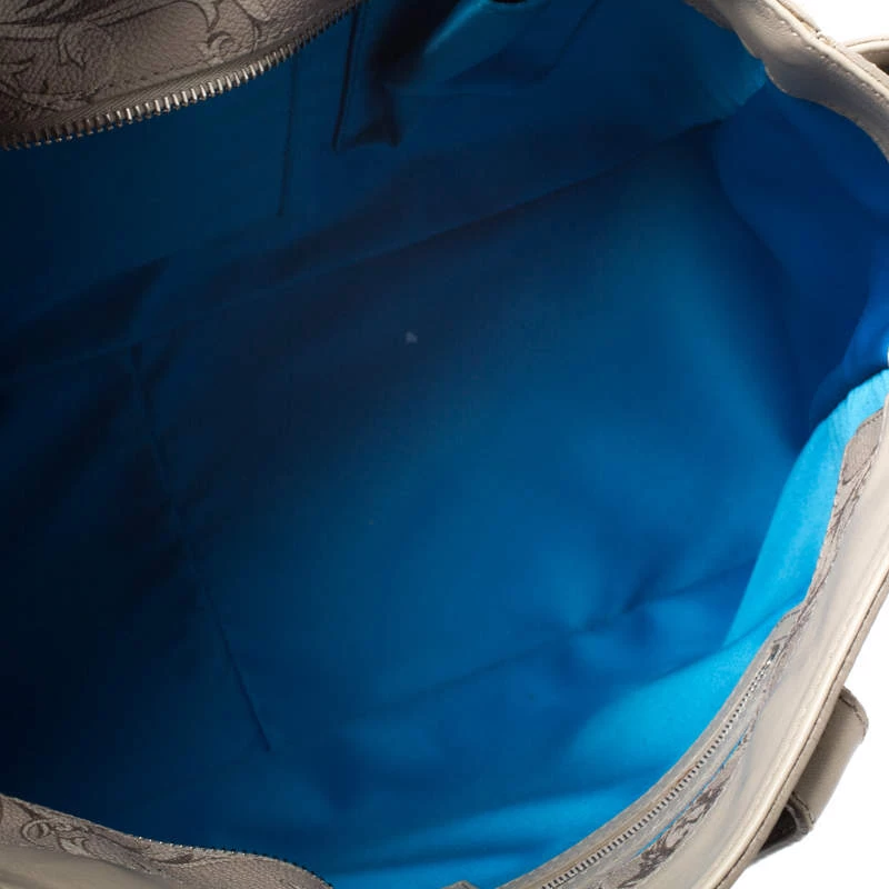 Versace Beige/Blue Borocco Heritage Print Diaper Bag For Women - Image 7