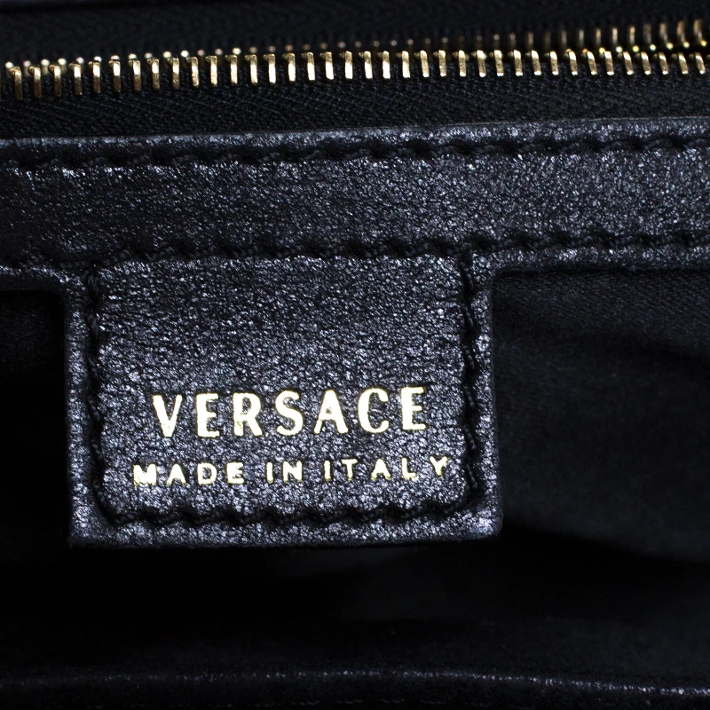 Versace Black Leather Frame Satchel For Women - Image 8