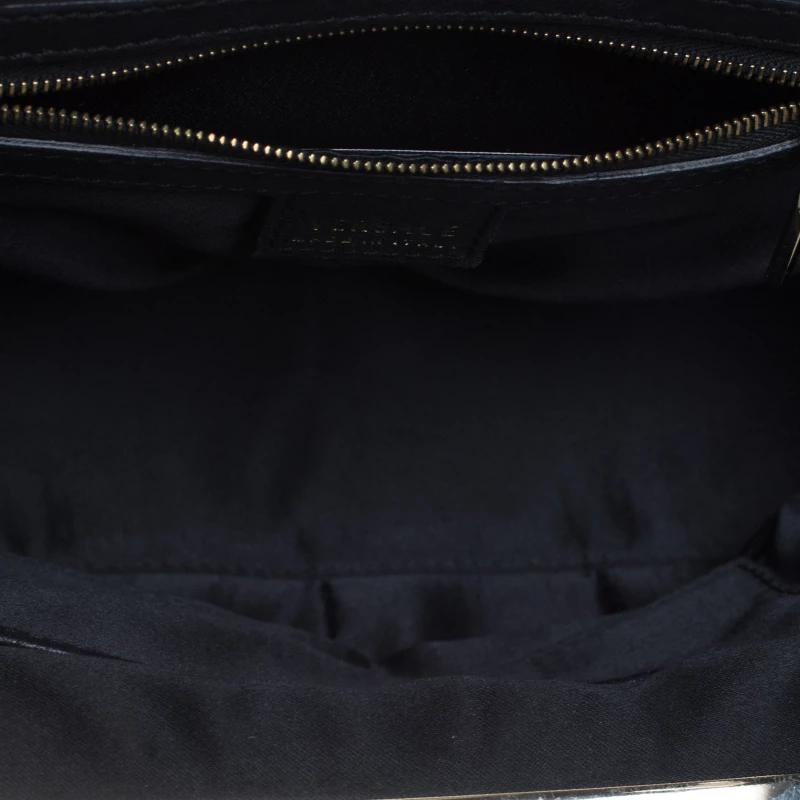 Versace Black Leather Frame Satchel For Women - Image 7
