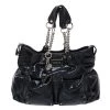 Versace Midnight Blue Croc Patent Leather Chain Tote For Women