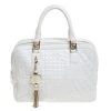 Versace White Leather Demetra Vanitas Top Handle Bag For Women