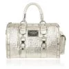 Versace Silver Quilted ‘Snap Out Of It’ Satchel For Women