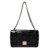 Versace Black Patent Leather Flap Shoulder Bag For Women