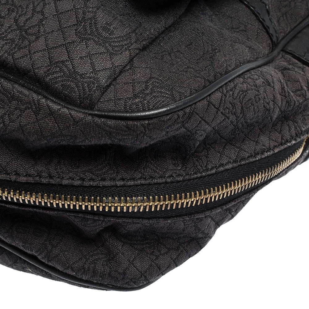 Versace Medusa Print Canvas And Leather Multiple Pocket Shoulder Bag For Women - Image 11