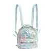 Versace Light Blue Suede And Leather Embellished Sequin Palazzo Medusa Backpack For Women