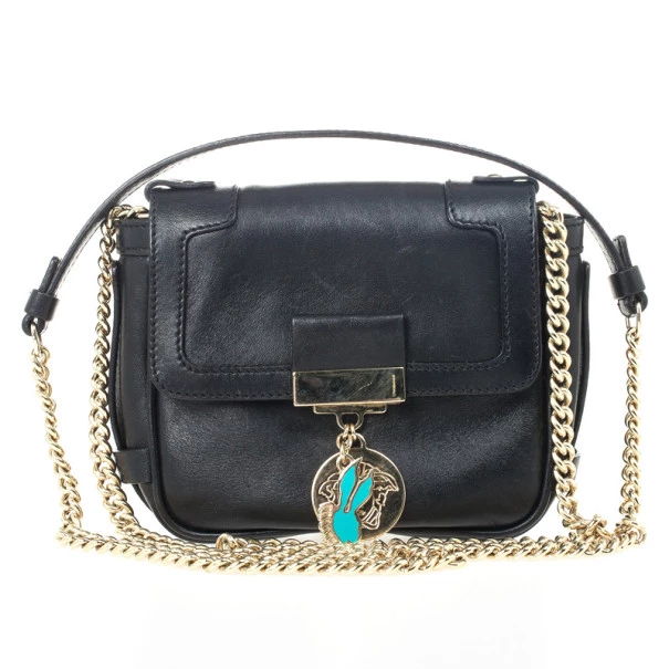Versace Black Chain Mini Shoulder Bag For Women