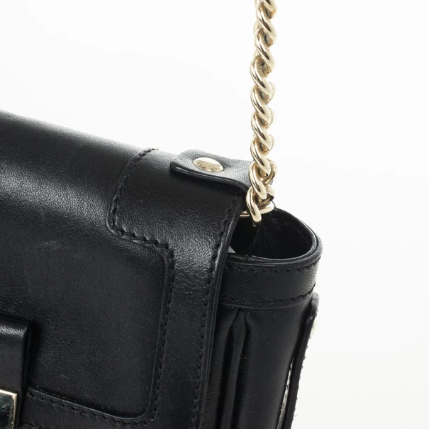 Versace Black Chain Mini Shoulder Bag For Women - Image 12