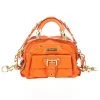 Versace Orange Leather Mini Satchel For Women