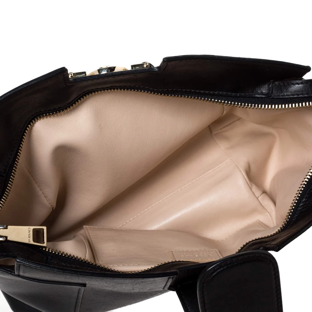 Versace Black Leather Medusa Medallion Bag For Women - Image 7