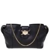 Versace Black Leather Medusa Medallion Bag For Women
