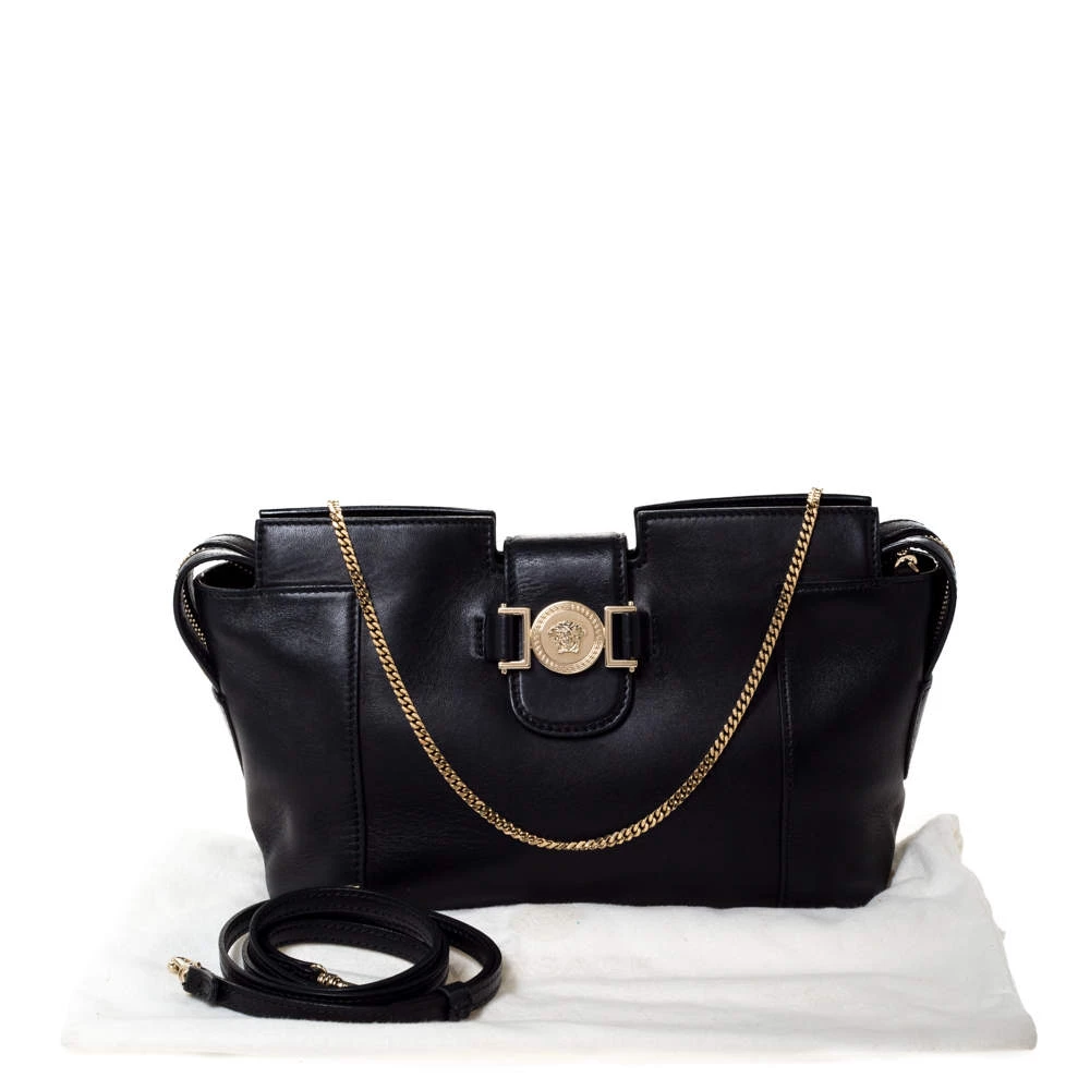 Versace Black Leather Medusa Medallion Bag For Women - Image 10