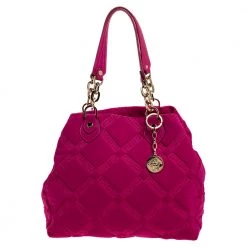 Versace Pink Neoprene And Leather Tote For Women