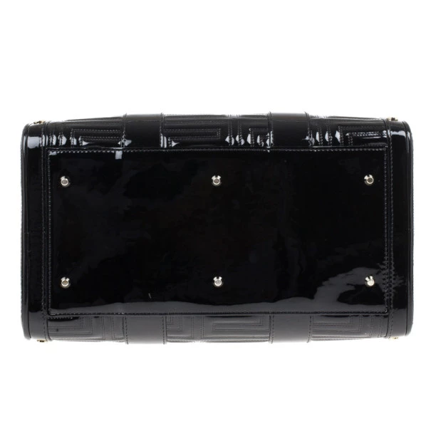 Versace Black Patent Quilted Snap Out Of It Satchel For Women - Image 5
