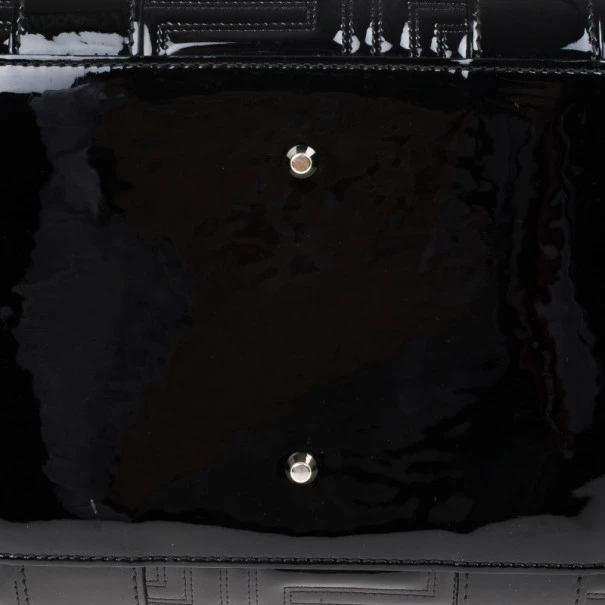 Versace Black Patent Quilted Snap Out Of It Satchel For Women - Image 15