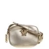 Versace Metallic Gold Leather Palazzo Medusa Camera Crossbody Bag For Women