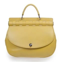 Versace Yellow Leather Medium Shoulder Bag For Women