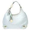 Versace Light Turquoise Signature Canvas And Leather Small Studded Hobo For Women
