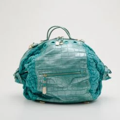 Versace Runway Large Croc And Raffia Darling Tote For Women