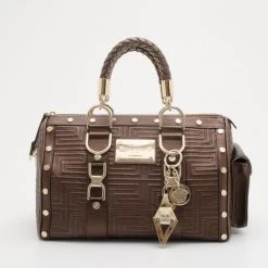 Versace "Couture" 2013 Large Gold Metallic Boston Bag For Women