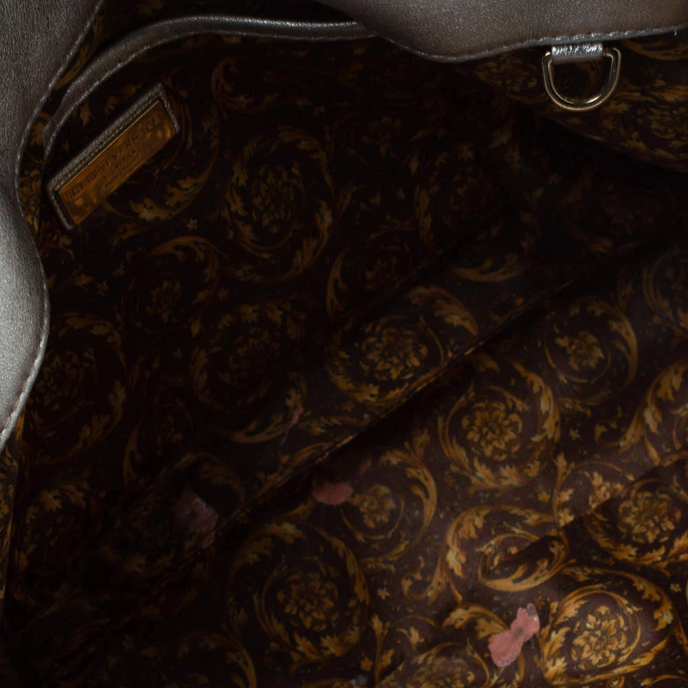 Versace Metallic Silver Barocco Leather Vanitas Medea Shoulder Bag For Women - Image 7