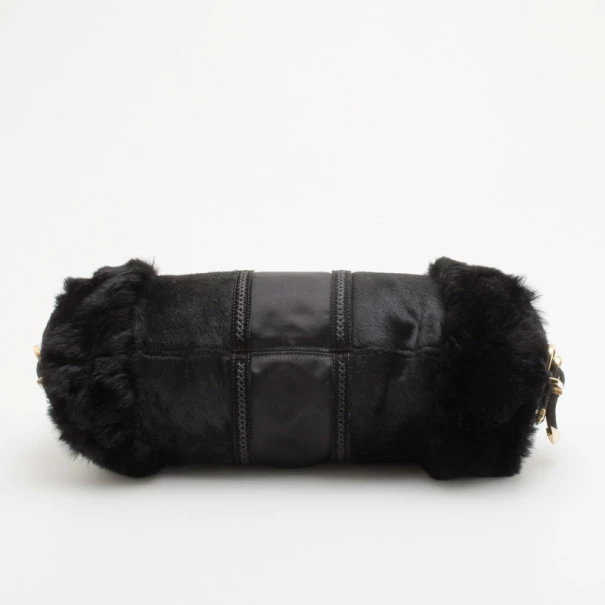 Versace Black Chinchilla Madonna Boston Bag For Women - Image 5