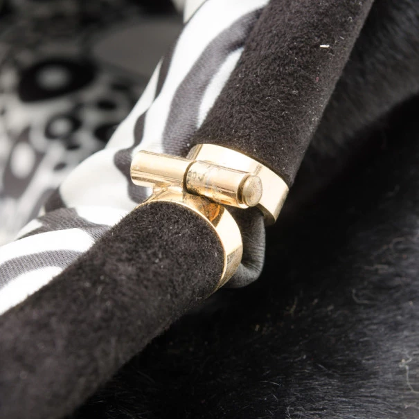 Versace Black Chinchilla Madonna Boston Bag For Women - Image 9