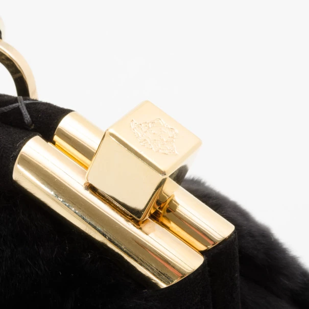 Versace Black Chinchilla Madonna Boston Bag For Women - Image 10