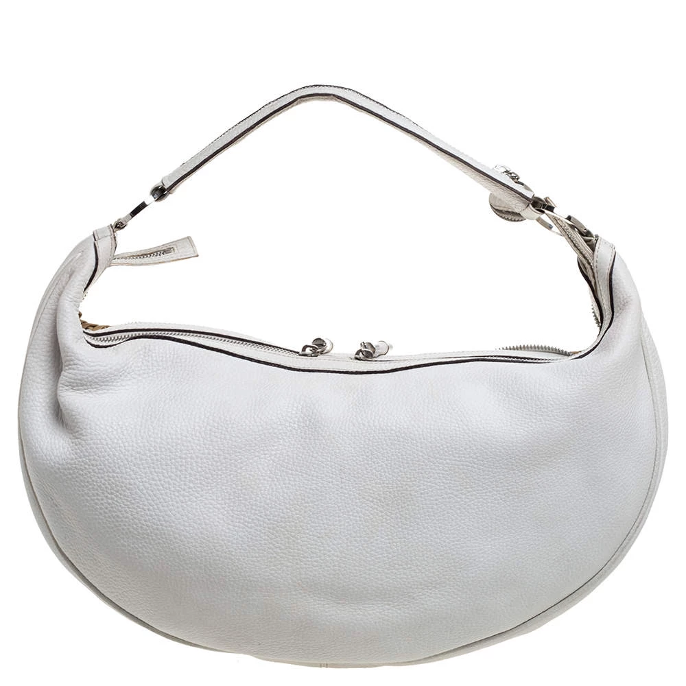 Versace White Leather Medusa Shoulder Bag For Women - Image 4