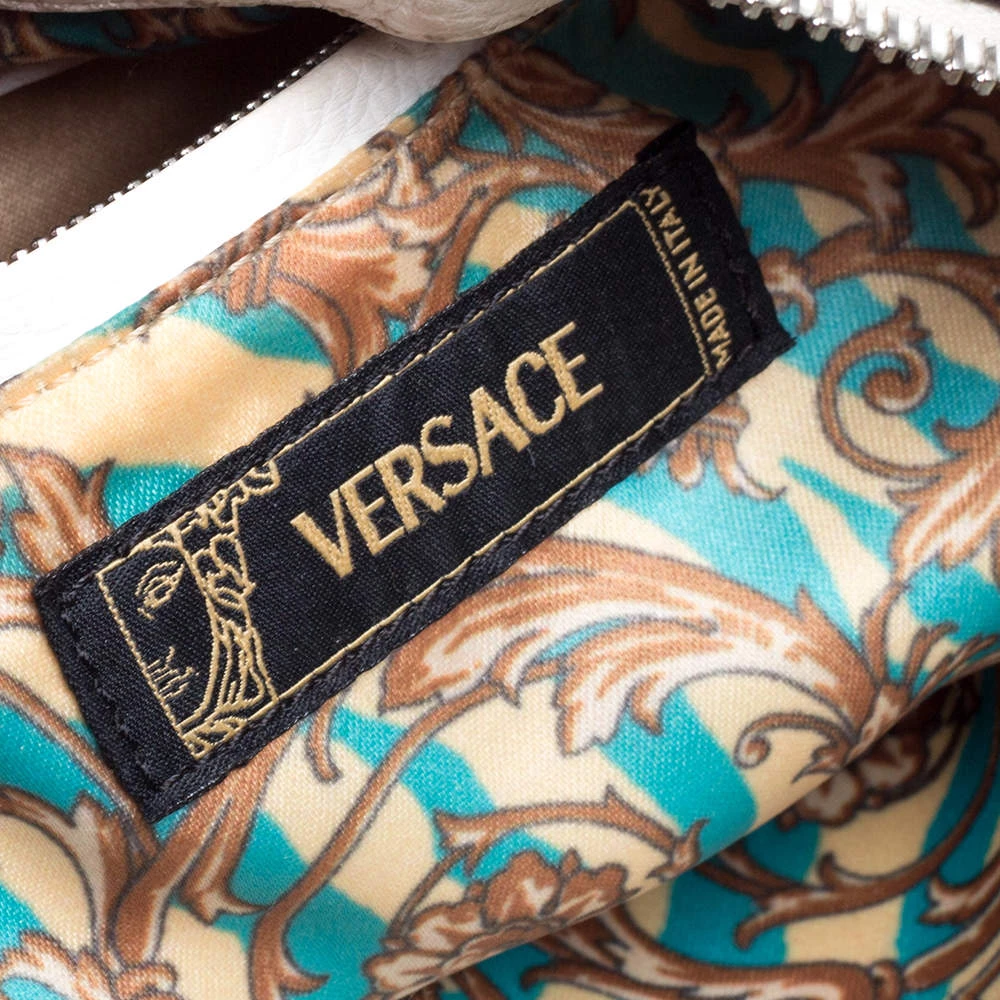 Versace White Leather Medusa Shoulder Bag For Women - Image 9