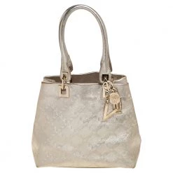 Versace Metallic Gold Leather Tote For Women