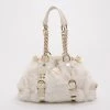 Versace White Chinchilla Madonna Boston Bag For Women