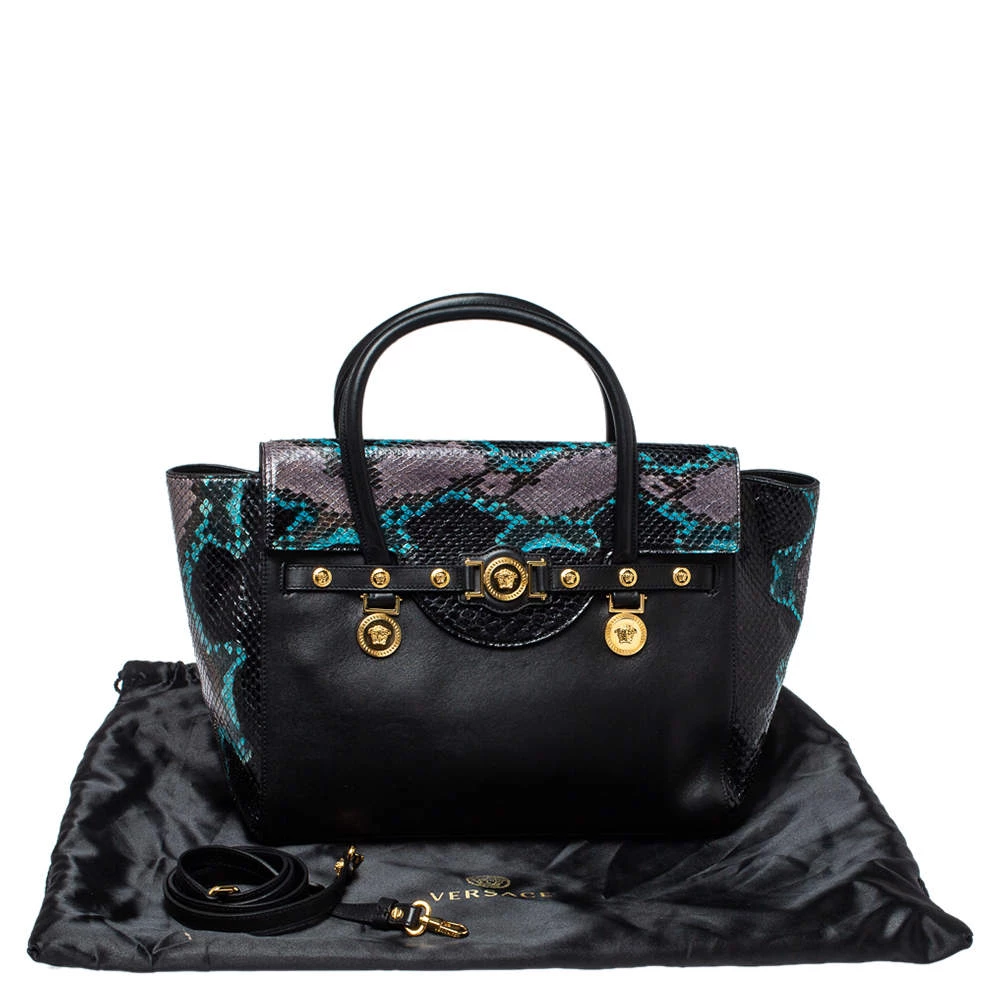 Versace Multcolor Leather And Snakeskin Medusa Medallion Tote For Women - Image 10