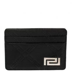 Versace Black Leather Card Holder For Women