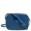 Versace Blue Leather Palazzo Medusa Camera Crossbody Bag For Women