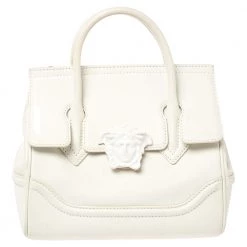 Versace White Leather Palazzo Empire Tote For Women