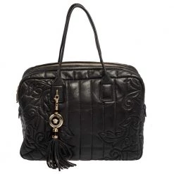 Versace Black Demetra Vanitas Satchel For Women