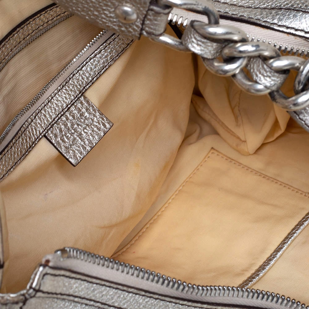 Versace Gold/Beige Leather And Suede Studded Hobo For Women - Image 7