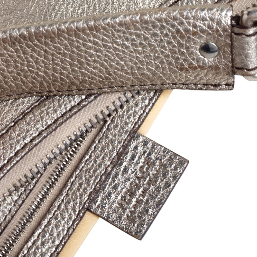 Versace Gold/Beige Leather And Suede Studded Hobo For Women - Image 8