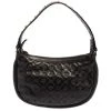 Versace Black Logo Embossed Leather Small Studded Baguette Bag For Women