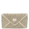 Versace Chain Gold Fabric Gianni Couture Envelope Chain Clutch For Women