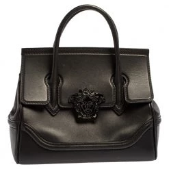 Versace Black Leather Palazzo Empire Tote For Women