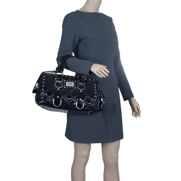 Versace Black Quilted Leather Snap Out Of It Satchel For Women - Image 2