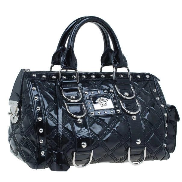 Versace Black Quilted Leather Snap Out Of It Satchel For Women - Image 3