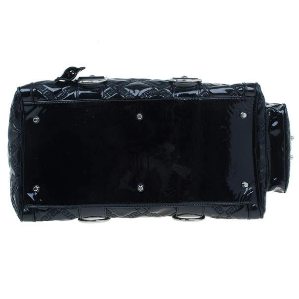 Versace Black Quilted Leather Snap Out Of It Satchel For Women - Image 5