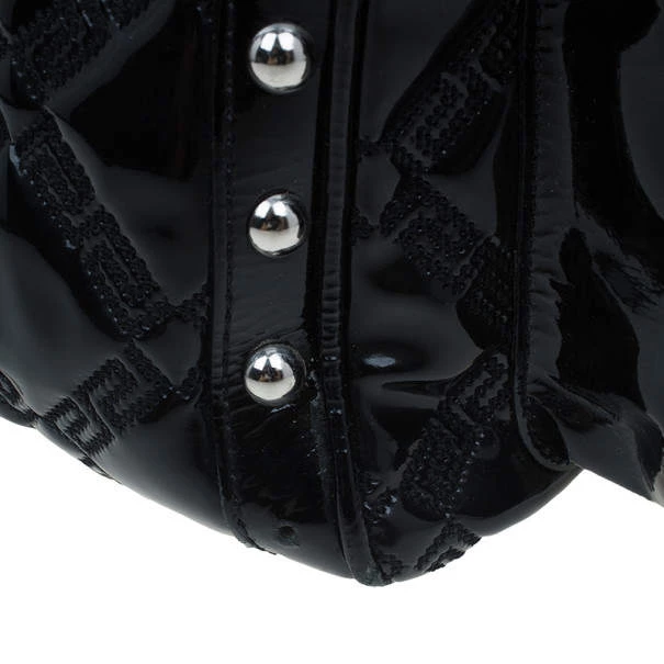 Versace Black Quilted Leather Snap Out Of It Satchel For Women - Image 10