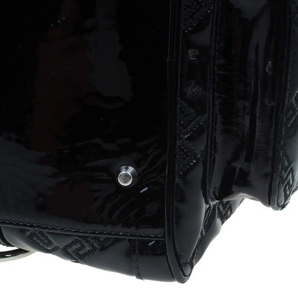 Versace Black Quilted Leather Snap Out Of It Satchel For Women - Image 14