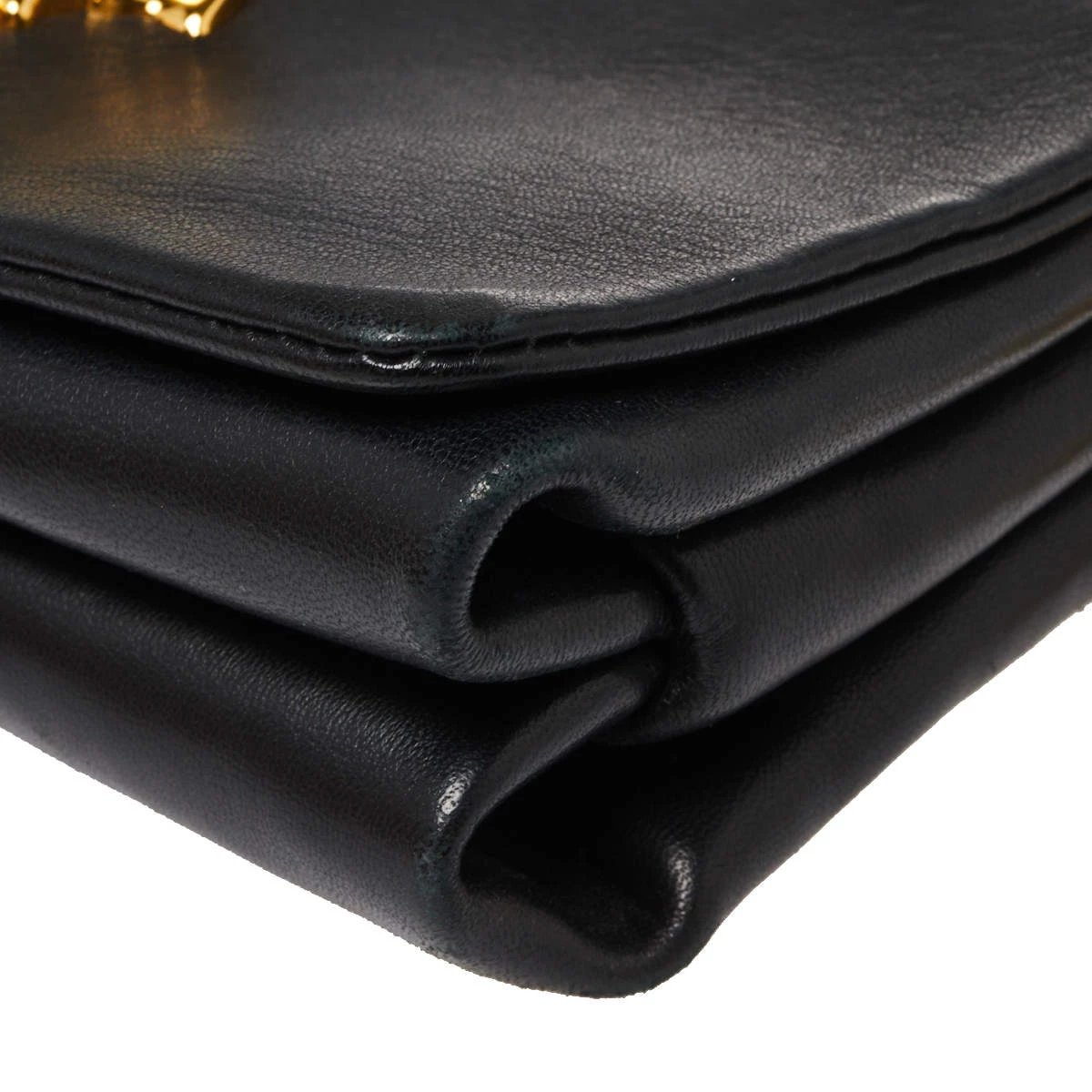 Versace Black Leather Palazzo Flap Chain Shoulder Bag For Women - Image 12