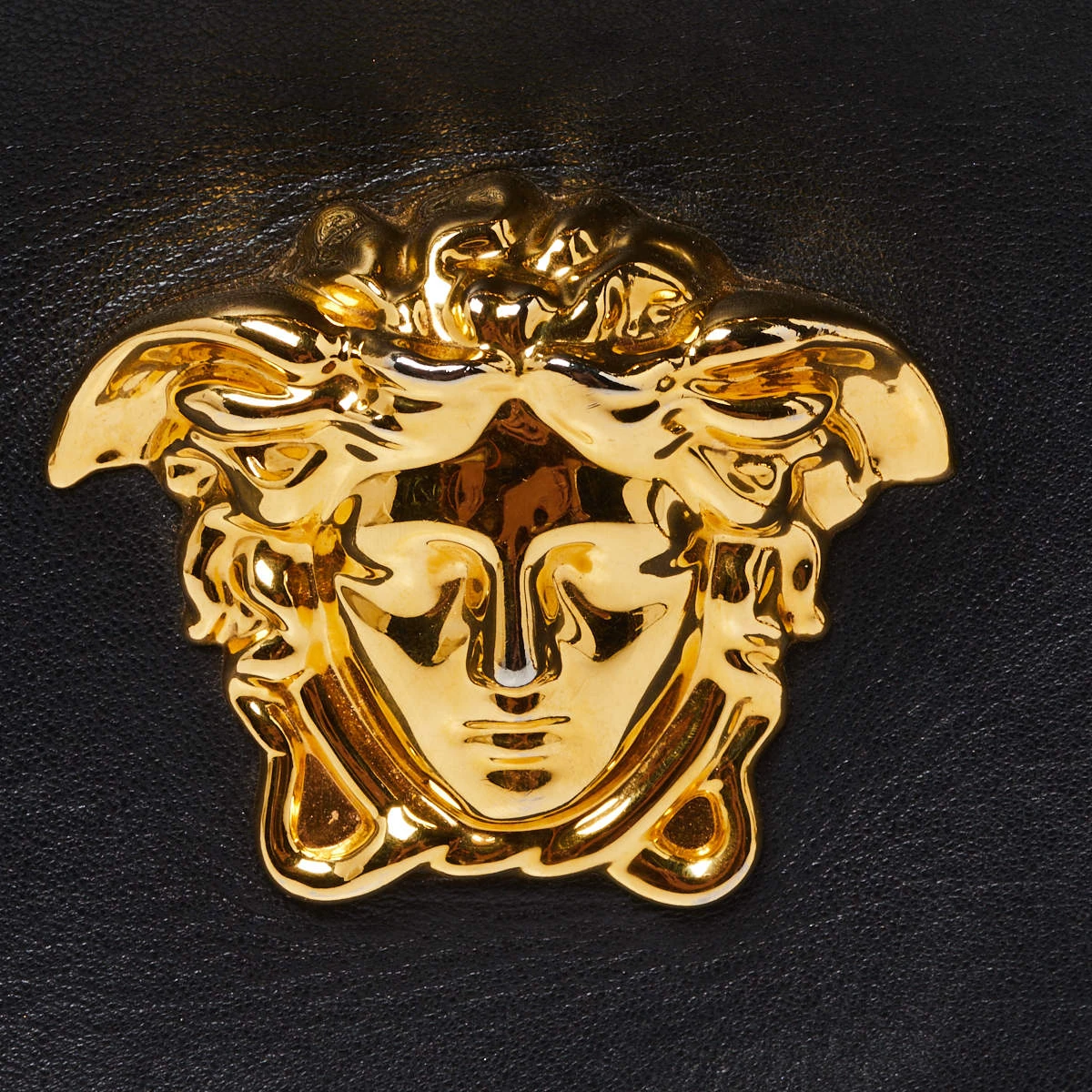 Versace Black Leather Palazzo Flap Chain Shoulder Bag For Women - Image 5