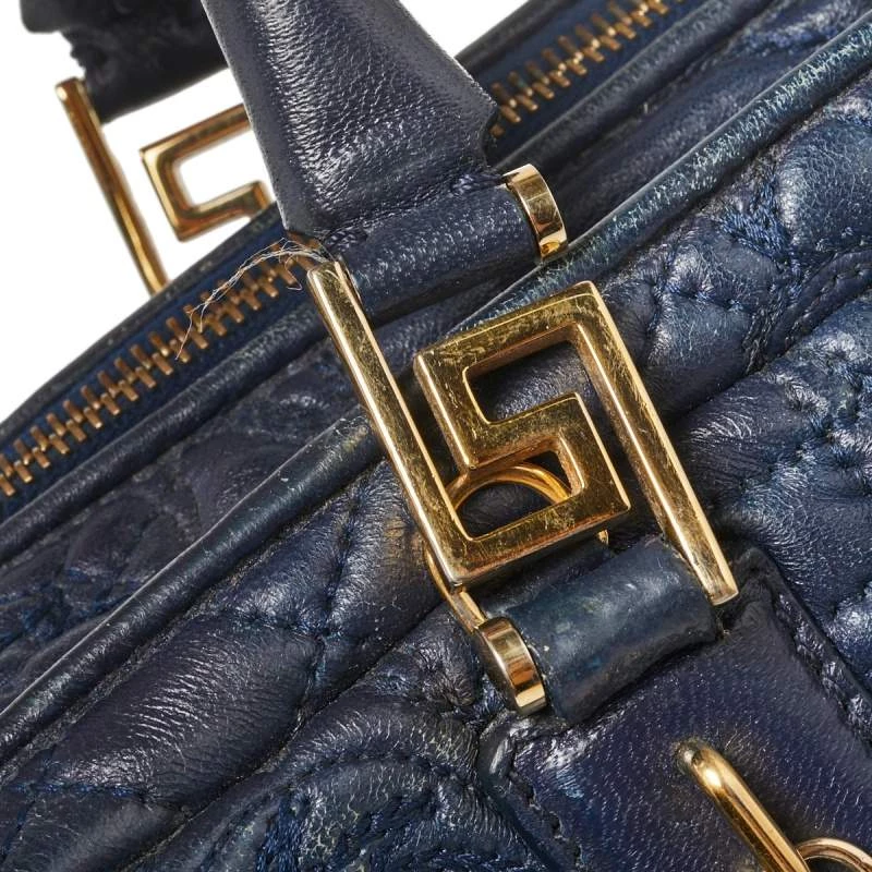 Versace Navy Blue Leather Demetra Vanitas Satchel For Women - Image 5