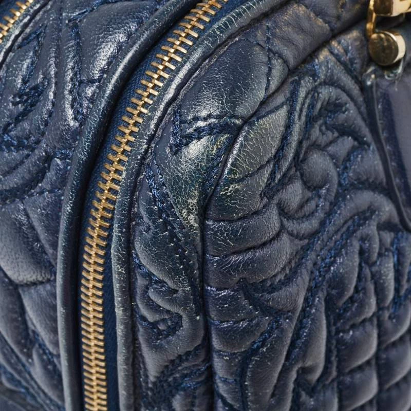 Versace Navy Blue Leather Demetra Vanitas Satchel For Women - Image 7